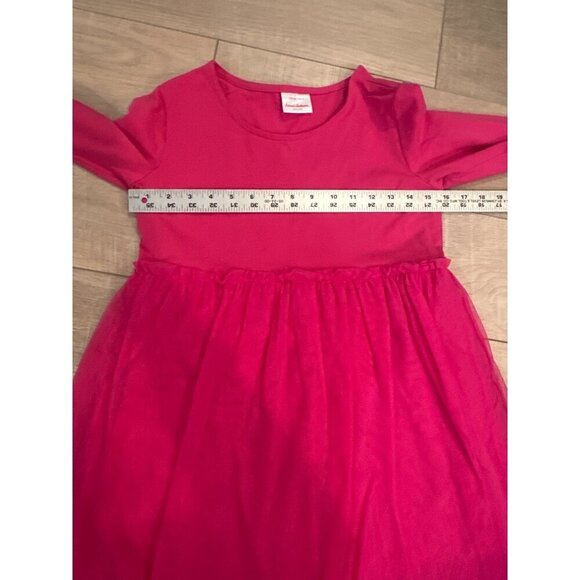 Hanna Andersson Girls Long-Sleeve Pink Tulle Dress US 12 / 150 Cm Cotton Blend - Picture 3 of 6